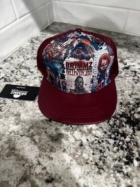 Kids' Maroon Graphic Trucker Hat - Halloween